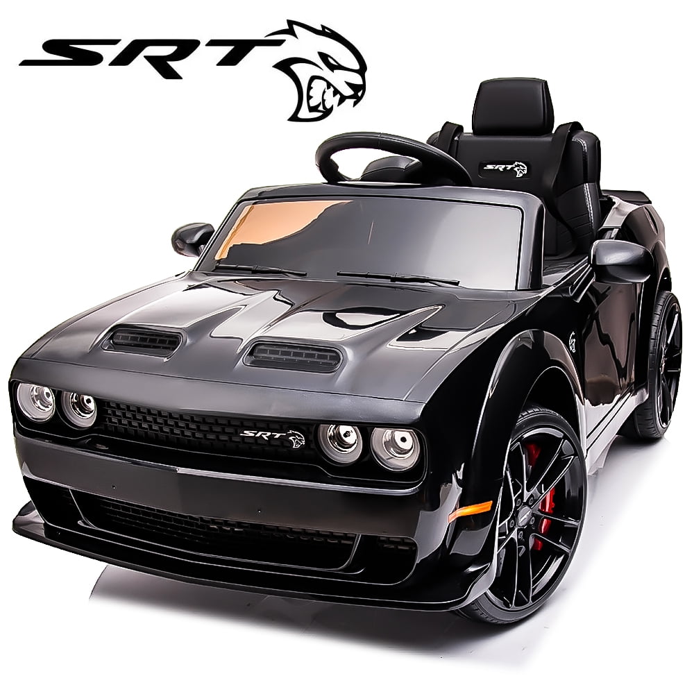 12V Ride on Cars with Remote Control, Licensed Dodge Challenger Battery Powered Kids Electric Car, Ride on Toys for Kids Boys Girls 3-5 Ages Gift with Bluetooth, Music, USB/MP3 Port, LED Light, Black
