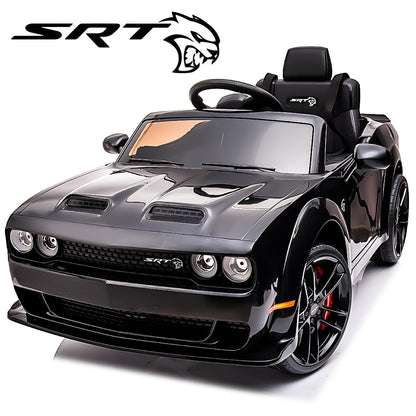 12V Ride on Cars with Remote Control, Licensed Dodge Challenger Battery Powered Kids Electric Car, Ride on Toys for Kids Boys Girls 3-5 Ages Gift with Bluetooth, Music, USB/MP3 Port, LED Light, Black