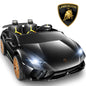 Lamborghini Huracan 24V Powered Ride on Car 2 Seat, 4WD Electric Cars for Kids with Remote Control, Suspension, LED Light, Music, Bluetooth, Children Ride on Toy for 3-8 Years Boys Girls, Black
