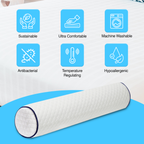 Neck Roll Pillow for Neck Relief – Extra Dense Memory Foam Round Cylinder Bolster for Cervical Support