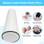 Neck Roll Pillow for Neck Relief – Extra Dense Memory Foam Round Cylinder Bolster for Cervical Support
