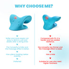 Gstrlinen Neck & Shoulder Relaxer Cervical Traction Device for TMJ Relief, Chiropractic Neck Stretcher Pillow for Cervical Spine Alignment and Tension Release (Blue)