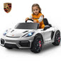 Porsche 718 Kids Ride On Toy, Electric Car for Toddlers with Remote Control, 4 Wheel Suspension, Bluetooth, Music, LED, Safety Belts, Kids Sports Ride on Car for Toddler 3-6 Yrs Boys Girls Gifts