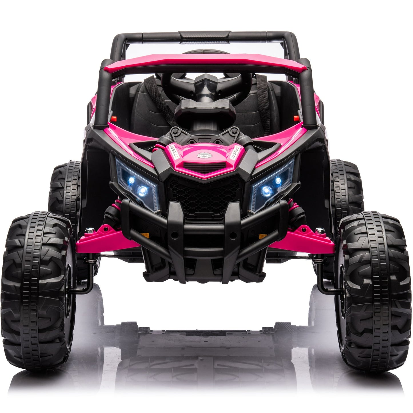 iRerts 24V Ride on UTV, Powered Ride on Cars with Remote Control, Bluetooth, Music Player, 4 Wheels Spring Suspension, LED Lights, Ride on Toys Electric Cars for Kids Girls Gifts, Pink