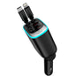 KT1 Retractable Car Charger Usb C, 4 in 1 Car Charger, 180° Adjustable, for iPhone 16, iPad, Airpod, Galaxy, Pixel, Fathers Day Gifts
