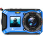 SEREE 4K 64MP 33FT UHD Underwater Camera for Snorkeling Dual-Screen Compact Waterproof Dustproof Floatable Autofocus Camera with 32GB Card Blue