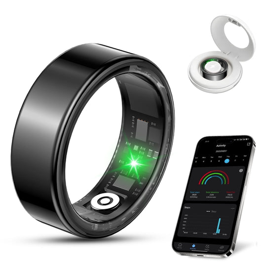 Smart Ring, men's and women's smart rings, smartwatch with 5ATM Waterproof /Fitness Tracker/activity tracker, Compatible with Android and iPhone(US 7)