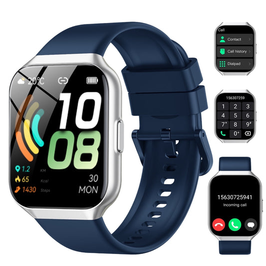 Smart Watch Fits for Android and iPhone, 1.85 inch Fitness Tracker, Men Women's Smartwatch with Answer/Make Calls/112+ Sports Modes/Message Reminder, IP68 Waterproof, for Gift Green