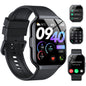 Smart Watch Fits for Android and iPhone 1.96'' Smartwatch for Men Women 110+ Sports Modes Fitness Tracker with Answer Make Calls/Message Reminder, IP68 Waterproof for Gift (Black)