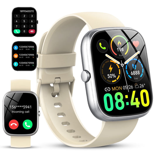 Smart Watch Fits for Android and IPhone, 1.91 inch Fitness Tracker, Men Women's Smartwatch with Answer/Make Calls/115+ Sports Modes/Message Reminder, IP68 Waterproof, for Gift Gray