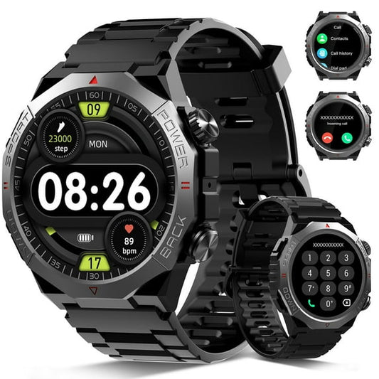 Smart Watch for Men Answer/Make Call for Android iPhone, 1.39" HD Screen Mens Watch 100+ Sports Modes, 400mAh Rugged Smartwatch Pedometer