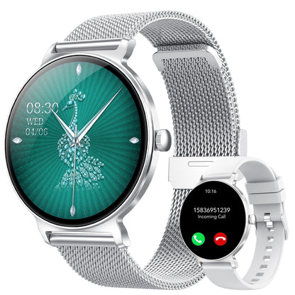 Smart Watch for Women, 1.27" Thin Face Fitness Tracker with Bluetooth Calls(Answer&Make), Smart Watch Fits for Android and iPhone, IP68 Waterproof, 110+ Sport Modes Smartwatch (2 Strap)