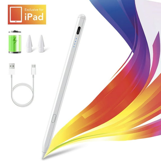 Stylus Pen for iPad 6th-11th Generation-High Precision and Sensitivity Compatible with 2018-2025 Apple iPad Pro 11"/12.9"/M4, iPad Air 3/4/5/M2/M3,iPad mini 5/6 Gen-White