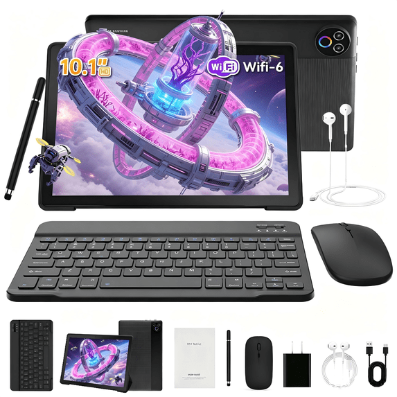 Gstrlinen  10.1 Inch Tablet Set - 20GB RAM 64GB ROM 1TB Expandable with Keyboard and Mouse,for Students and Professionals