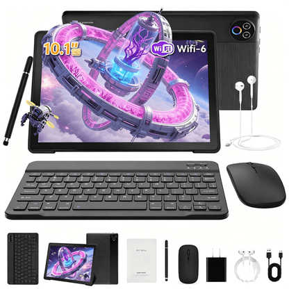 Gstrlinen  10.1 Inch Tablet Set - 20GB RAM 64GB ROM 1TB Expandable with Keyboard and Mouse,for Students and Professionals