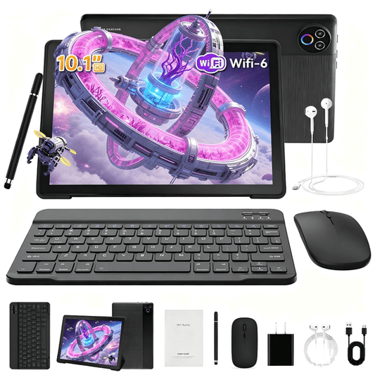 Gstrlinen  10.1 Inch Tablet Set - 20GB RAM 64GB ROM 1TB Expandable with Keyboard and Mouse,for Students and Professionals