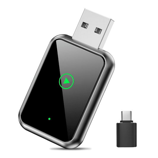 Wireless CarPlay Adapter for iPhone, Converts Wired to Wireless CarPlay Adapter, CarPlay Dongle Stick for Apple Wired CarPlay Cars & for iPhone 6 iOS 10+, USB & Type-C, for Gifts, Black