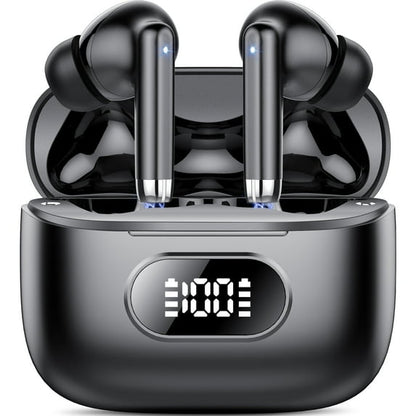 Wireless Ear Buds, Earbuds Bluetooth 5.3 Headphones 60H Playtime LED Display, HiFi Stereo Sound Waterproof in-Ear Earphones with 4 Microphone