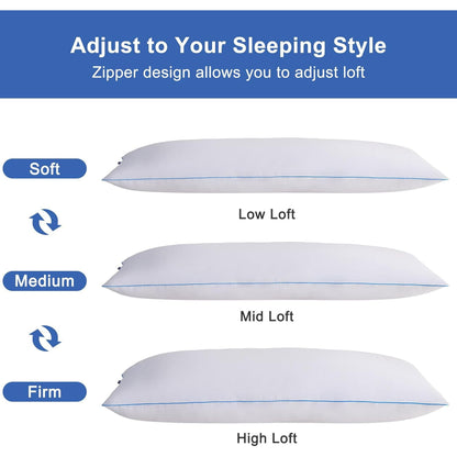 Parojati Memory Foam Body Pillow Insert - Full Body Pillow for Adults - Soft Large Long Bed Pillow for Side Sleeper (White 20 Inchx54 Inch)