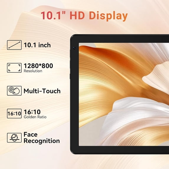 Gstrlinen  Gemini AI 10 Inch Tablet with Keyboard set, 30GB+128GB, Android 16 Octa-Core & Split Screen, Wi-Fi 6, Dual Cameras, 5000mAh, Black