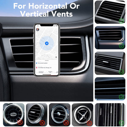 FAMOO Magsafe car mount for Car Features Strong Magnets, with Car Phone Holder Mount Designed for Dashboard Use.360° , Car Phone Holder Works As Practical Car Accessories Fit for iPhone, Black