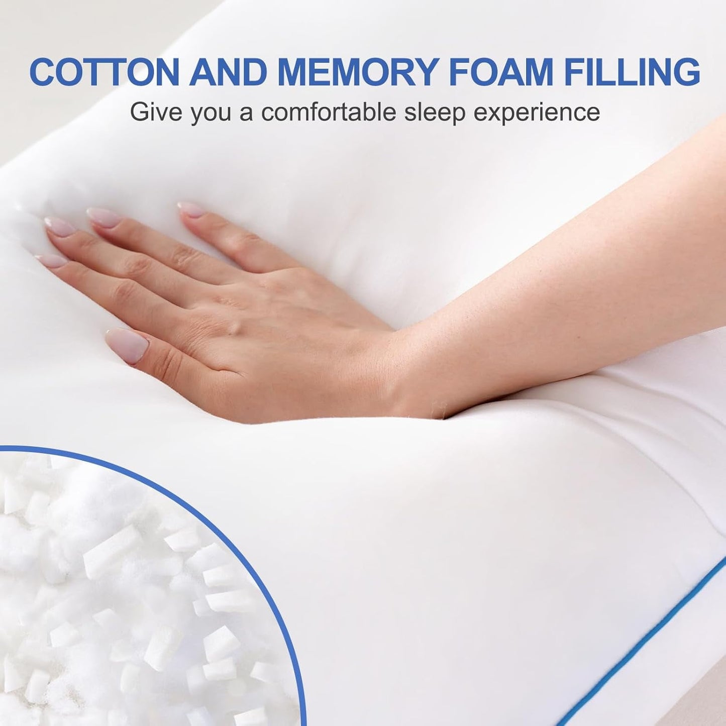 Parojati Memory Foam Body Pillow Insert - Full Body Pillow for Adults - Soft Large Long Bed Pillow for Side Sleeper (White 20 Inchx54 Inch)