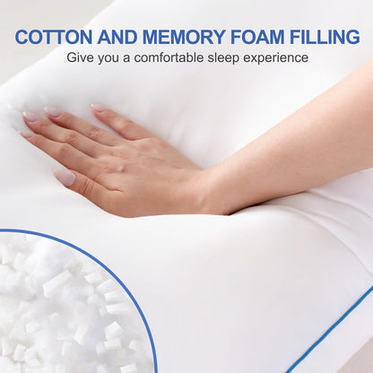 Parojati Memory Foam Body Pillow Insert - Full Body Pillow for Adults - Soft Large Long Bed Pillow for Side Sleeper (White 20 Inchx54 Inch)