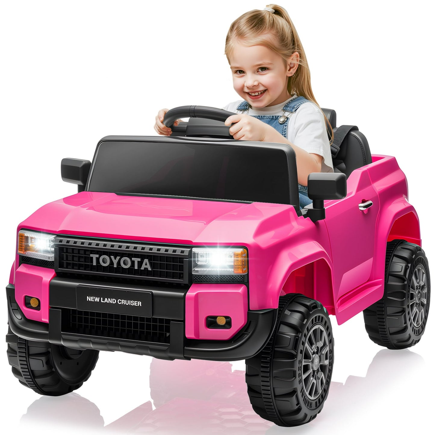 iRerts 12V Electric Ride on Cars, Ride on Toys for Toddlers with Remote Control, Bluetooth, Music, USB Ports, LED Light, 4 Wheel Suspension, Kids Electric Car for Girls Boys Gifts Ages 2-5, Pink